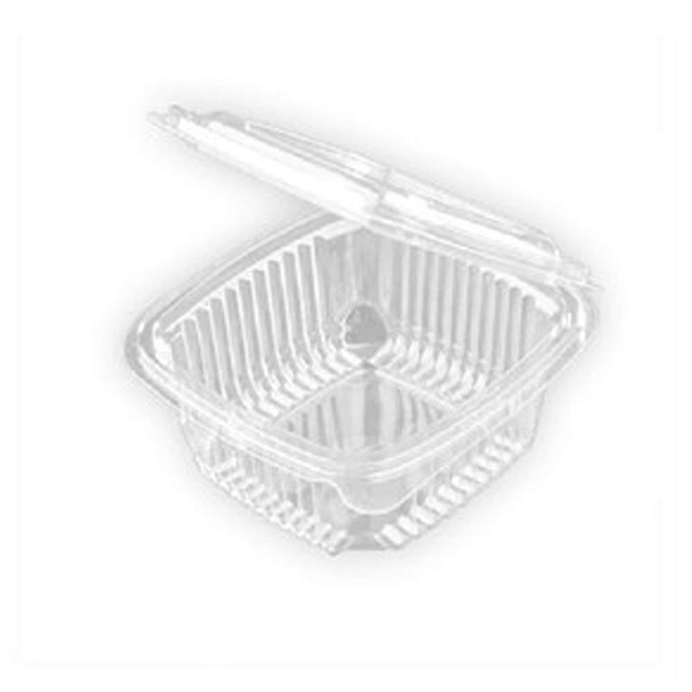 Envase PET rectangular con tapa bisagra 250ml . Paquete 50 und - 1