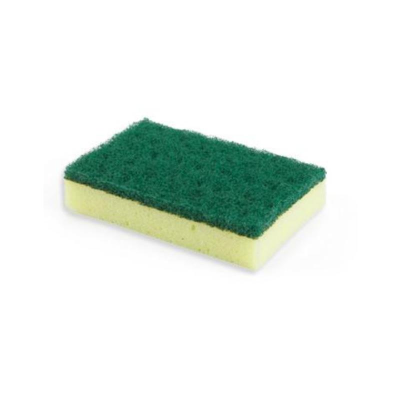 Estropajo verde de fibra con esponja . Paquete 6 und - 1