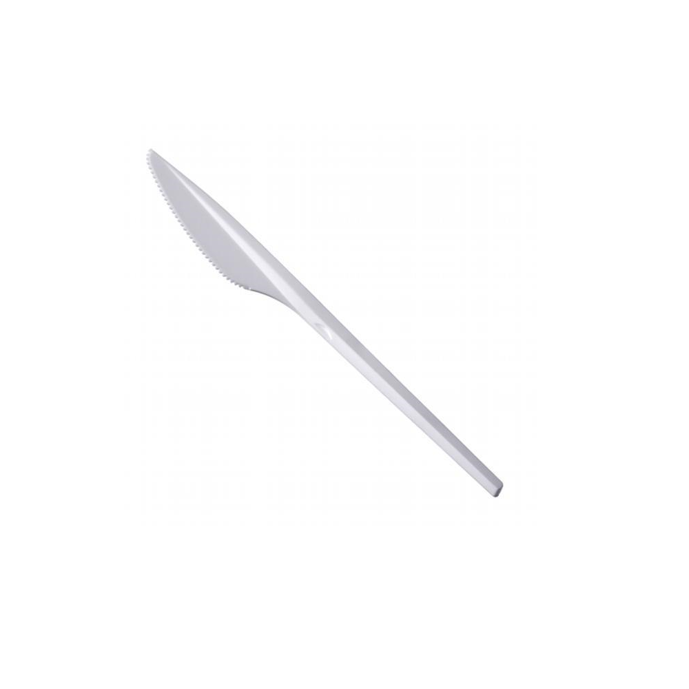 Cuchillo blanco reutilizable 16,5 cm. Paquete 100 und - 1