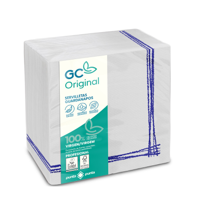 Servilletas Pasta P&P 40X40 Tokyo Blanco Cenefa Azul - 1