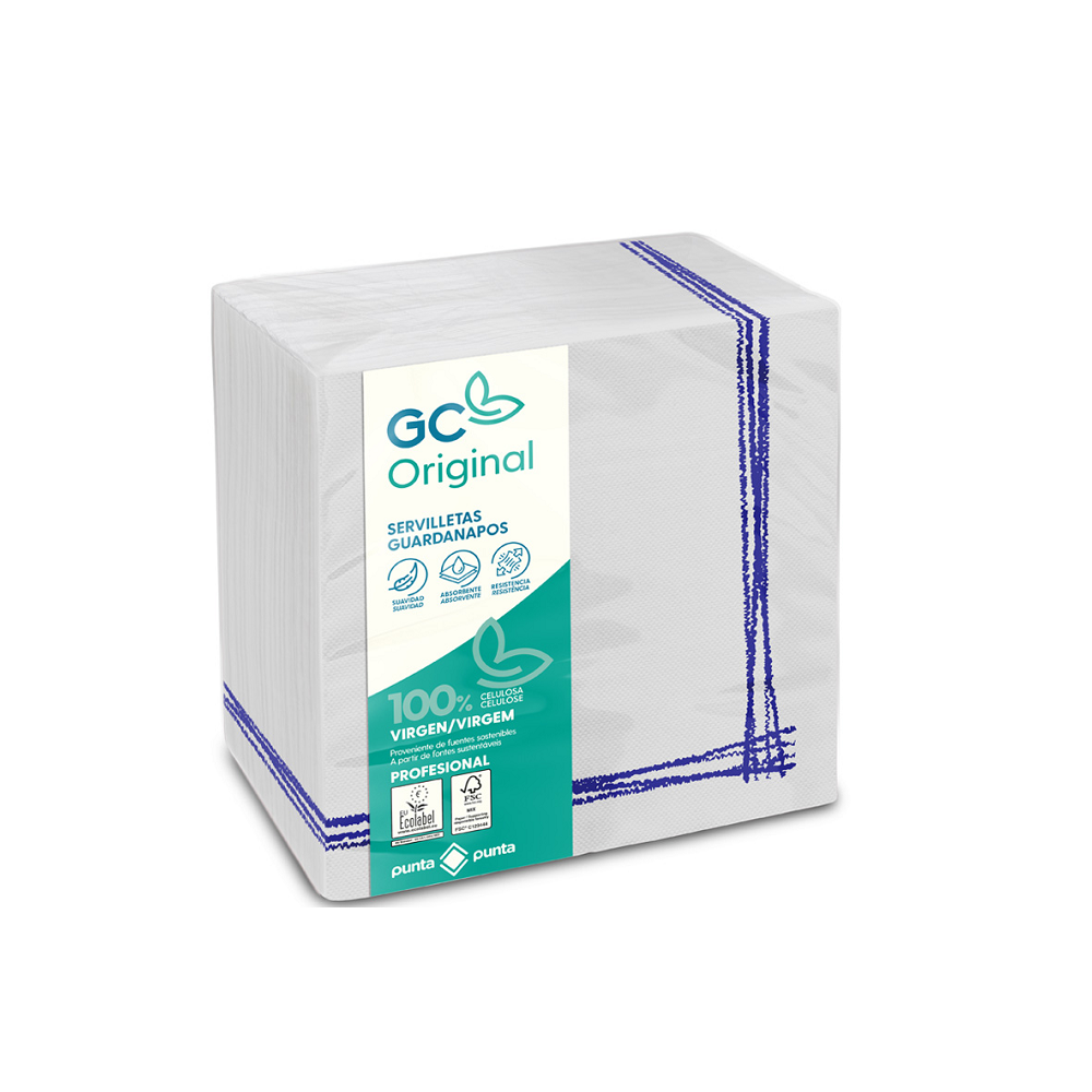 Servilletas Pasta P&P 40X40 Tokyo Blanco Cenefa Azul - 1