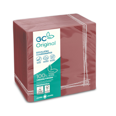 Servilletas Pasta P&P 40X40 Tokyo Burdeos Cenefa Blanco - 1