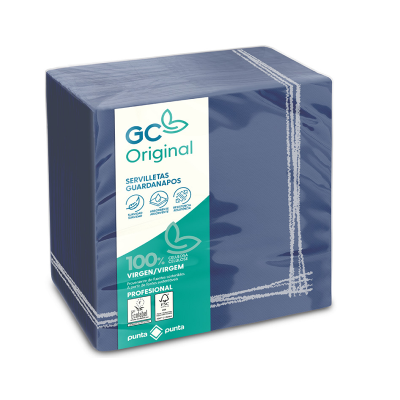 Servilletas Pasta P&P 40X40 Tokyo Azul Oscuro Cenefa Blanco - 1