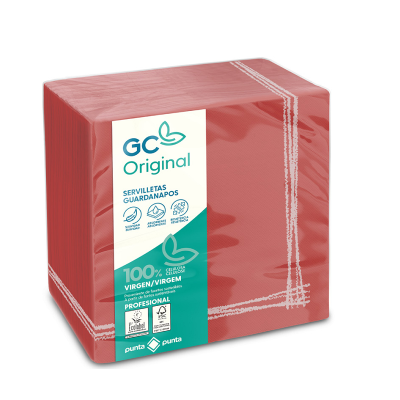 Servilletas Pasta P&P 40X40 Tokyo Rojo Cenefa Blanco - 1