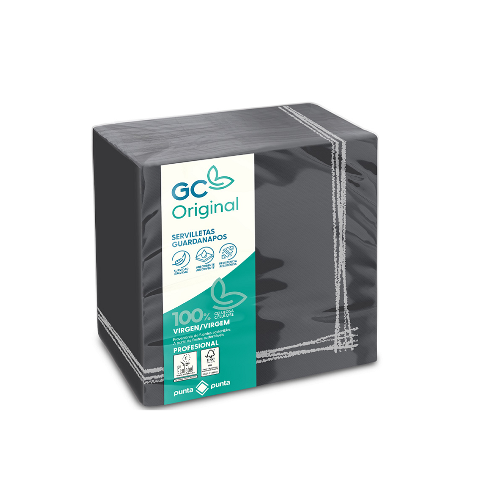 Servilletas Pasta P&P 40X40 Tokyo Negro Cenefa Blanco - 1