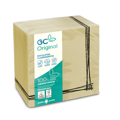 Servilletas Pasta P&P 40X40 Tokyo Caramel Cenefa Negro - 1