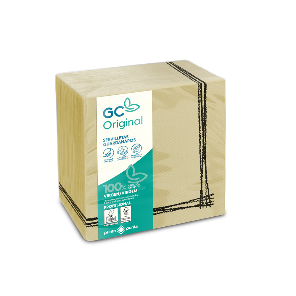 Servilletas Pasta P&P 40X40 Tokyo Caramel Cenefa Negro - 1