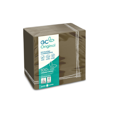 Servilletas Pasta P&P 40X40 Tokyo Cacao Cenefa Blanco - 1