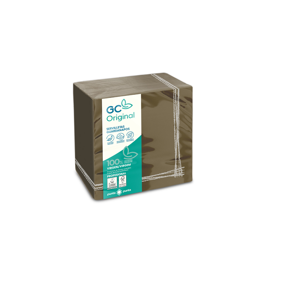 Servilletas Pasta P&P 40X40 Tokyo Cacao Cenefa Blanco - 1