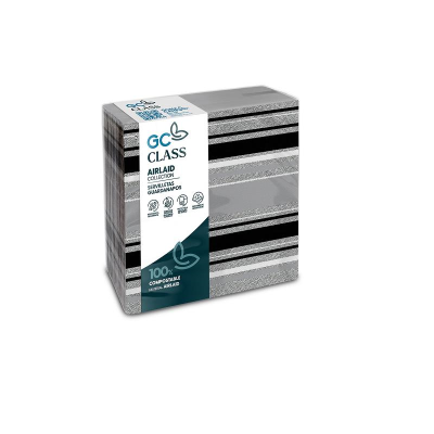 Servilletas Airlaid 40X40 Maxim Negro Gris - 1