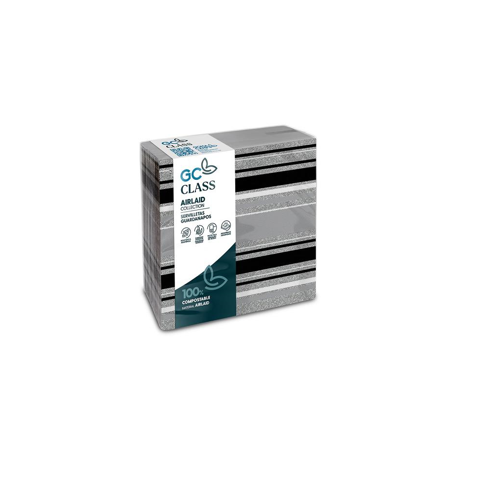 Servilletas Airlaid 40X40 Maxim Negro Gris - 1