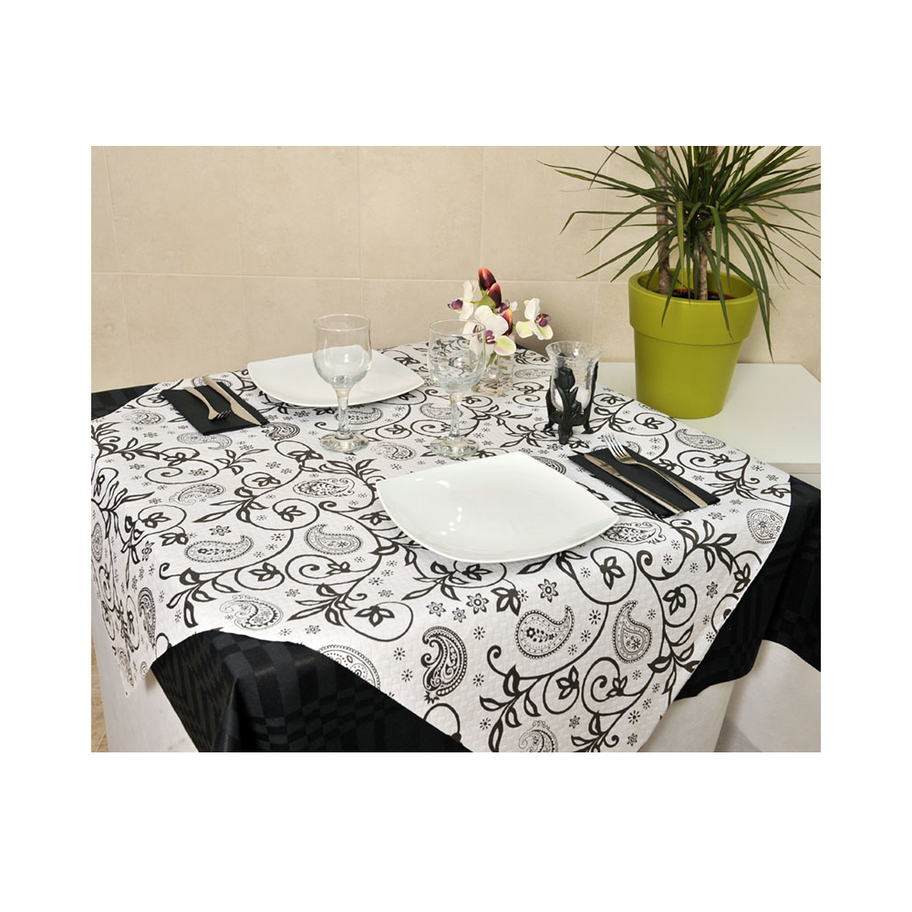 Mantel Papel Blanco 120x120 Deco. Cachemir - 1