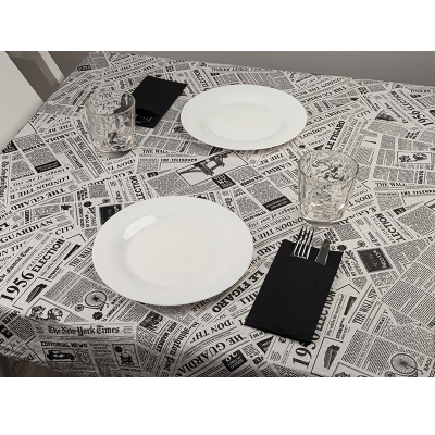 Mantel Papel Blanco 120x120 Deco. Prensa - 1