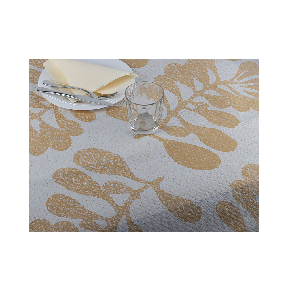 Mantel Papel Blanco 100x100 Deco. Carrasca Crema - 1