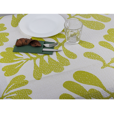 Mantel Papel Blanco 100x100 Deco. Carrasca Verde - 1