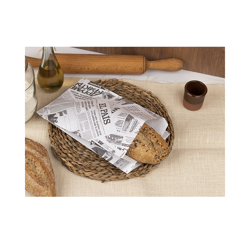 Bolsa Papel 14+7x24cm 40gr. Blanco Deco. Prensa 1.000 uds. - 1