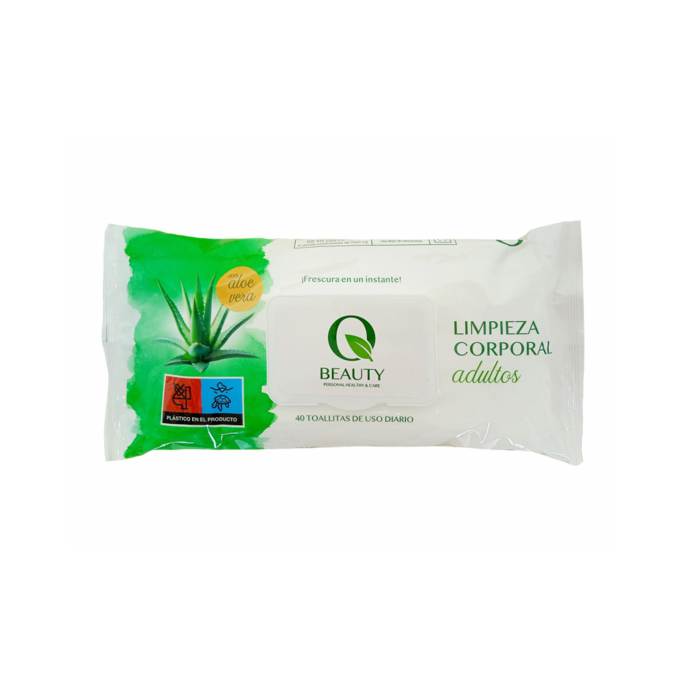 Toallita Q BEAUTY Adulto Aloe - 1