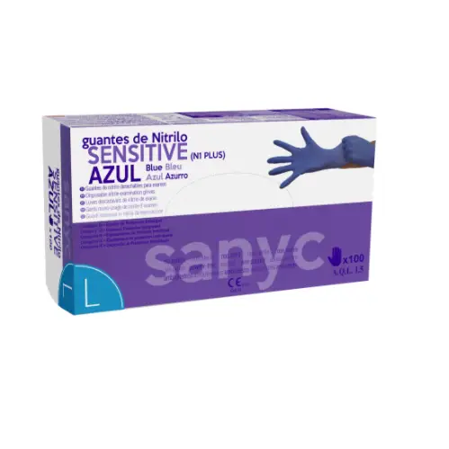 Guante Nitrilo Sensitive Azul Sanyc sin polvo T/Pequeña - 2