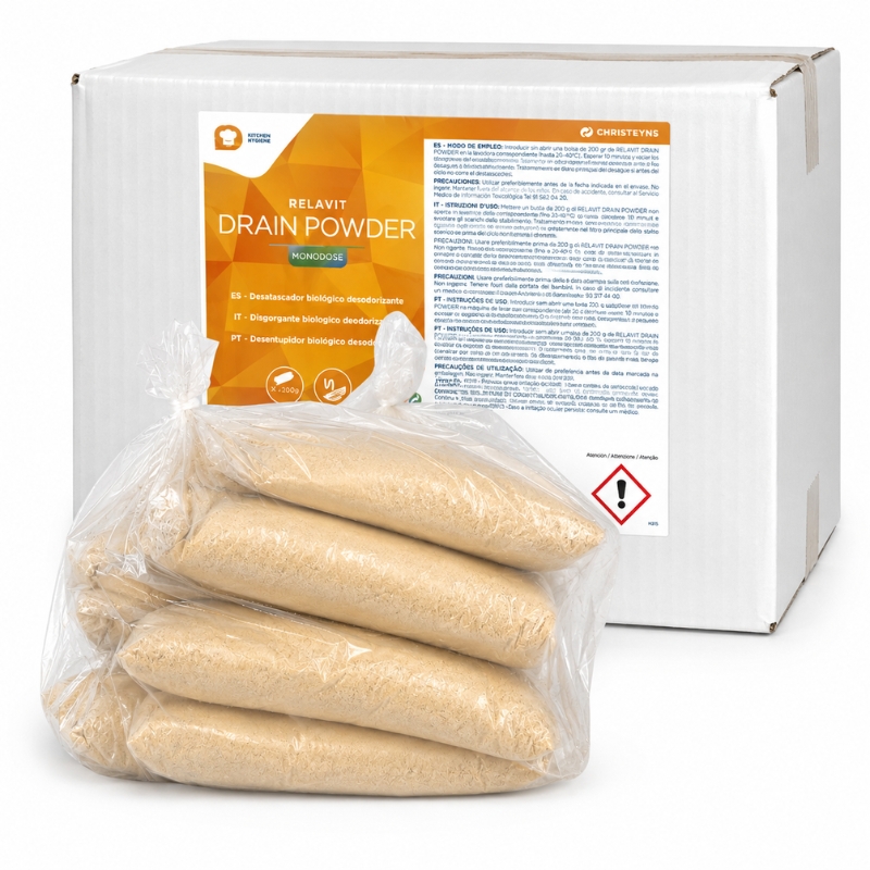 Relavit Drain Powder - Desatascador biológico desodorizante - Pack de 5 x 200 g - Imagen 2