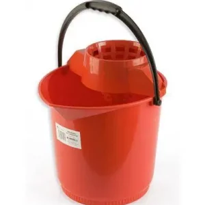 Cubo Redondo Especial Con Escurridor Rojo 13L