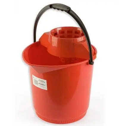 Cubo Redondo Especial Con Escurridor Rojo 13L
