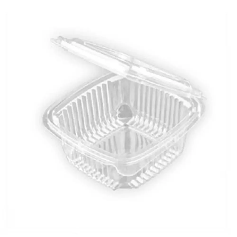 Envase PET rectangular con tapa bisagra 250ml . Paquete 50 und - 1