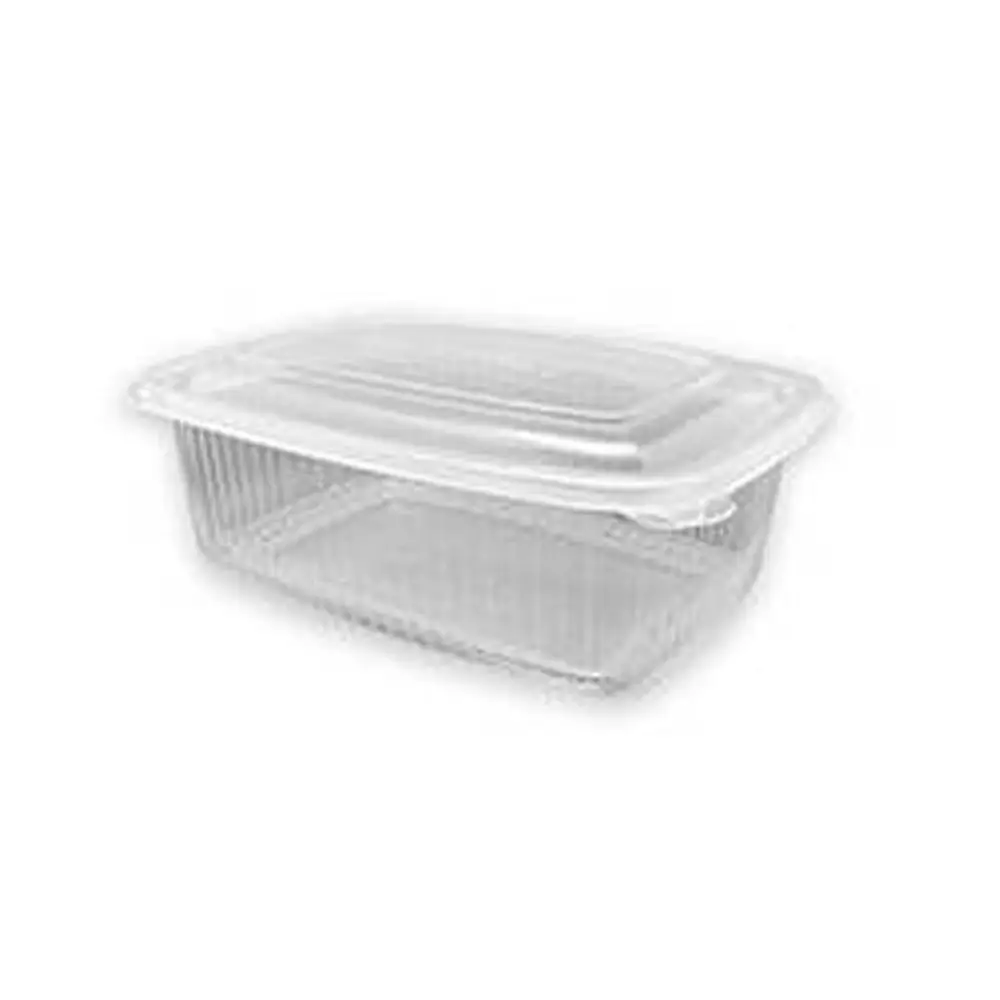 Envase PP oval con tapa bisagra 1000 ml . Paquete 50 und - 1