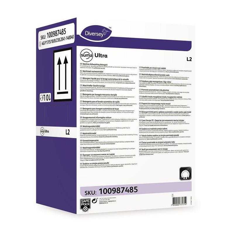 Suma Ultra L2 SafePack 10 L detergente para lavavajillas automático Diversey