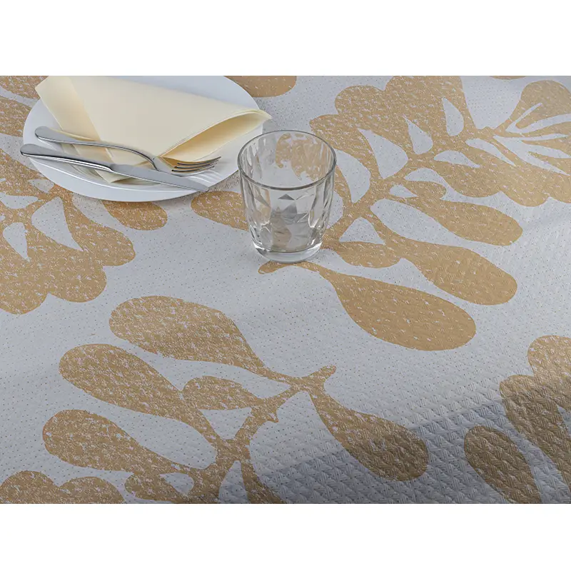 Mantel Papel Blanco 100x100 Deco. Carrasca Crema - 1