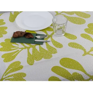 Mantel Papel Blanco 100x100 Deco. Carrasca Verde - 1