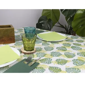 Mantel Papel Blanco 100x100 Deco. Monstera - 1