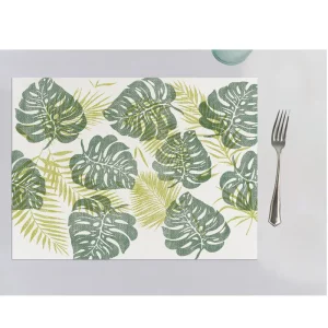 Mantel papel 30x40 Blanco Deco. Monstera - 1