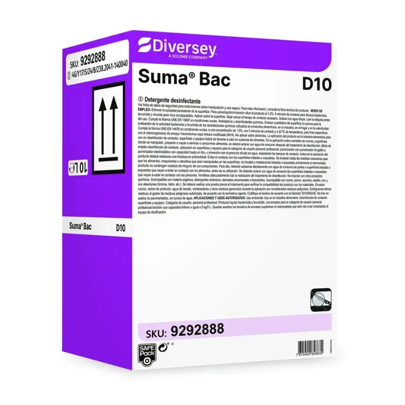 Suma Bac D10 Diversey detergente desinfectante SafePack 10 L